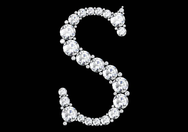 Letras Diamantes Con Piedras Preciosas Imagen Alta Resolución — Foto de Stock