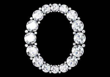 Mücevher taşlı elmas harfler (yüksek çözünürlüklü 3B resim)