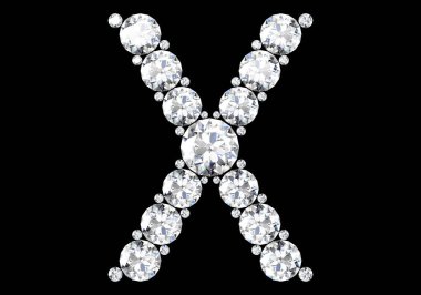 Mücevher taşlı elmas harfler (yüksek çözünürlüklü 3B resim)