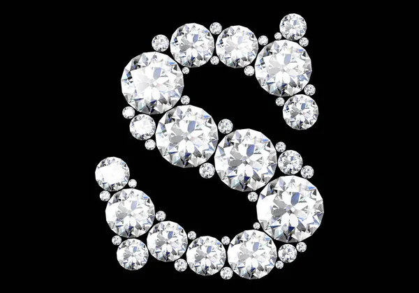 Letras Diamante Com Pedras Preciosas Imagem Alta Resolução — Fotografia de Stock