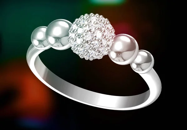 漂亮的结婚戒指 高分辨率3D图像 — 图库照片