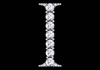 Mücevher taşlı elmas harfler (yüksek çözünürlüklü 3B resim)