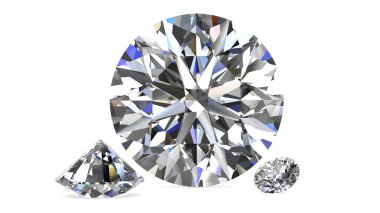 Beyaz arka planda (yüksek çözünürlükte 3d görüntü elmas)