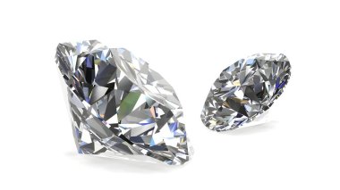 Beyaz arka planda (yüksek çözünürlükte 3d görüntü elmas)