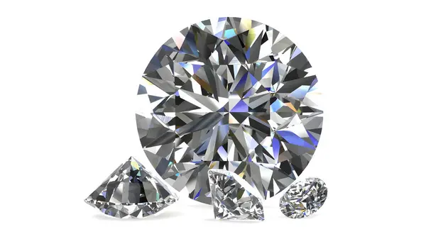 Diamant Auf Weißem Hintergrund Hochauflösendes Bild Stockbild