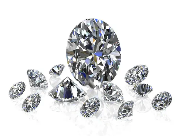 Diamant Auf Weißem Hintergrund Hochauflösendes Bild lizenzfreie Stockbilder