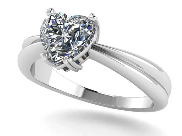 白色金体上的钻石戒指形状最华丽 图库照片