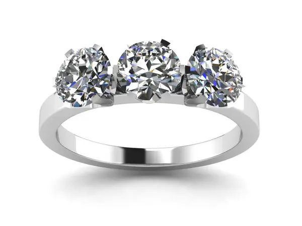Gyémánt Gyűrű Fehér Arany Test Alakja Legfényűzőbb Renderelés Stock Kép