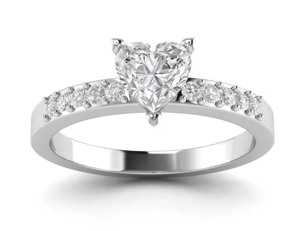Diamanten Ring Witgouden Body Vorm Meest Luxueuze Rendering Rechtenvrije Stockfoto's