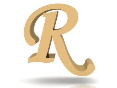 Altın 3D yazı tipi. Metalik altın harfler, lüks yazı tipi ve gölgeli altın alfabe.