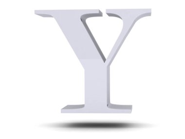 Beyaz arka planda gümüş 3D yazı tipi. 3d oluşturma