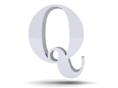 Beyaz arka planda gümüş 3D yazı tipi. 3d oluşturma