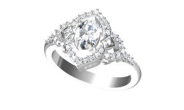 Beyaz arka planda güzel inci küpeler. 3d oluşturma