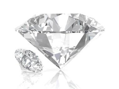 Beyaz arka planda (yüksek çözünürlükte 3d görüntü elmas)