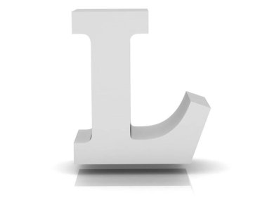 Beyaz arka planda gümüş 3D yazı tipi. 3d oluşturma