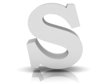 Beyaz arka planda gümüş 3D yazı tipi. 3d oluşturma