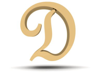 Altın 3D yazı tipi. Metalik altın harfler, lüks yazı tipi ve gölgeli altın alfabe.