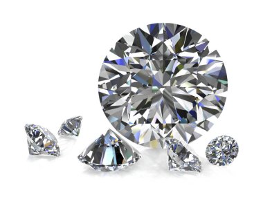 Beyaz arka planda (yüksek çözünürlükte 3d görüntü elmas)