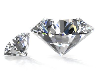 Beyaz arka planda (yüksek çözünürlükte 3d görüntü elmas)