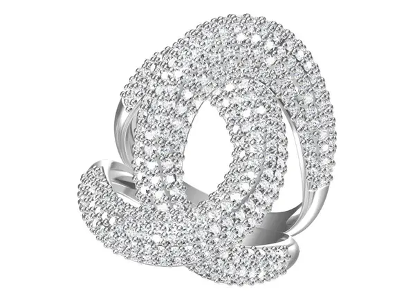 Evlilik yüzüğü beyaz arka planda. 3B görüntüleme