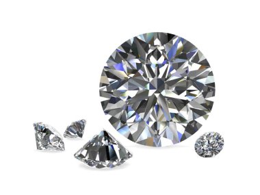 Beyaz arka planda (yüksek çözünürlükte 3d görüntü elmas)