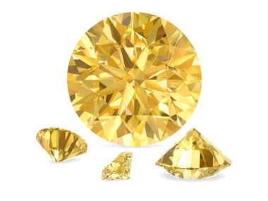 Parlak beyaz sarı safir illüstrasyon (yüksek çözünürlükte 3d görüntü)
