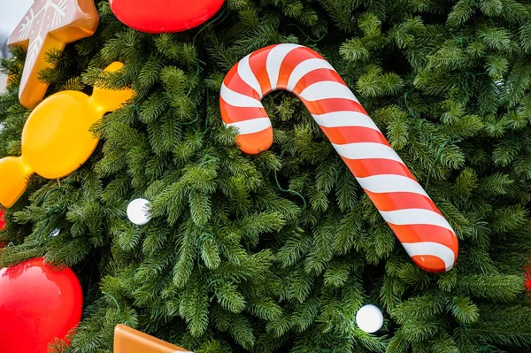 Close Decorações Árvore Natal — Fotografia de Stock