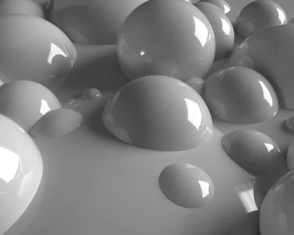 白い灰色の光沢のある泡 テクスチャ 3Dイラスト — ストック写真