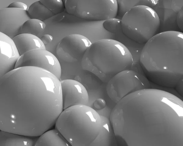 灰色の光沢のある泡 テクスチャ 3Dイラスト — ストック写真