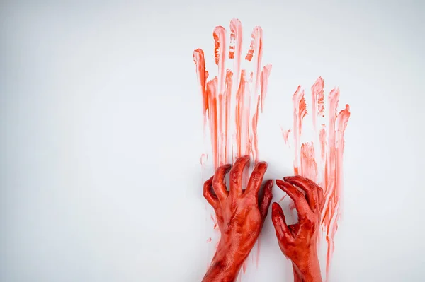 Жіночі Руки Крові Білому Тлі — стокове фото