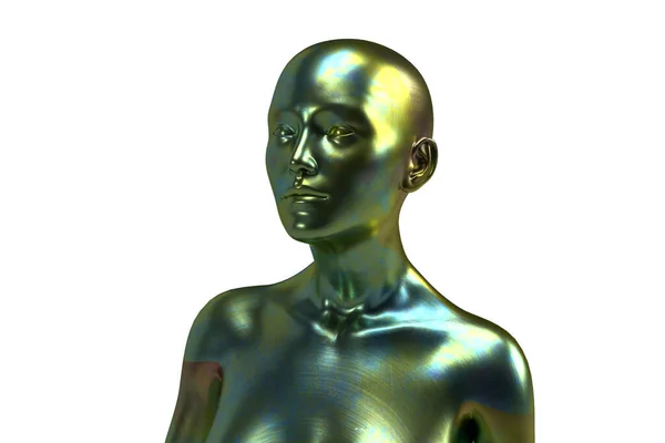 Modelo Tridimensional Camaleão Torso Masculino Verde — Fotografia de Stock