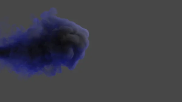 灰色の背景に青い煙のパフ 3Dイラスト — ストック写真