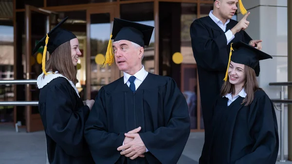 Classmates Graduation Gowns Accessible Education All Ages — Stock Photo, Image