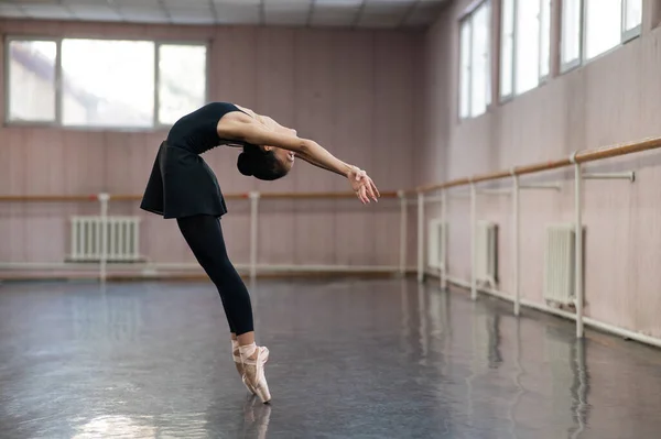Asian Woman Dancing Ballet Class Bending Back — Foto Stock