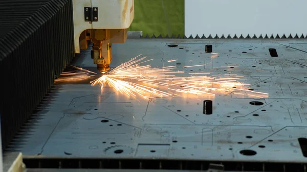 Cnc Machine Laser Cutting Metal — Stock Photo, Image