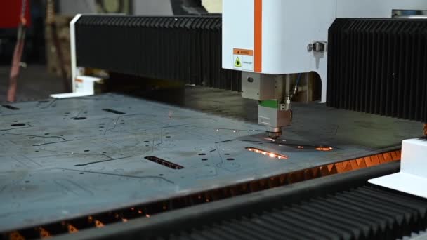 Cnc Machine Laser Cutting Metal — Stock Video