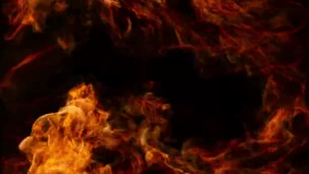 Gele Vlammen Een Zwarte Achtergrond Illustratie — Stockvideo