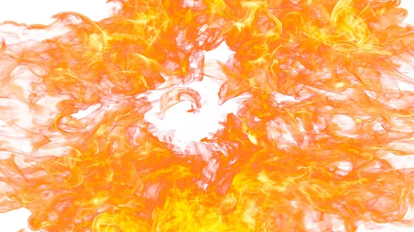 3Dイラスト 白地に炎のフレア — ストック写真