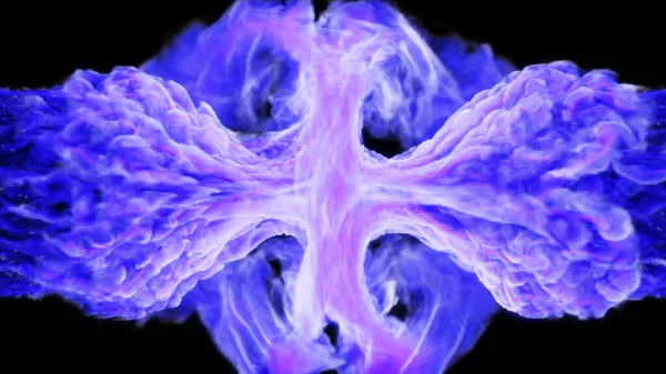 黒い背景の両側に紫色の炎 3Dイラスト — ストック写真