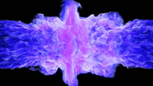 黒い背景の両側に紫色の炎 3Dイラスト — ストック写真