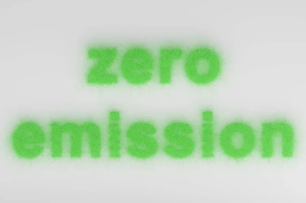 Illustration Volumetric Inscription Zero Emission White Background — Stock Photo, Image