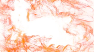 3 boyutlu illüstrasyon. Beyaz arka planda iki taraftan ateş dilleri