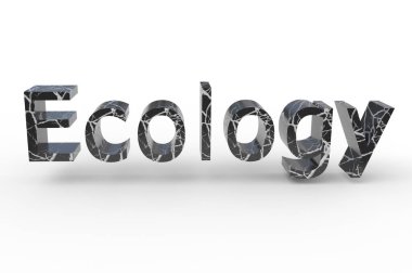 Üç boyutlu illüstrasyon. Beyaz arkaplandaki ses düzeyi ekolojisi