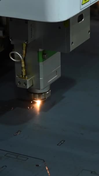 Maszyna Cnc Cięcie Laserowe Metalu Pionowe Wideo — Wideo stockowe