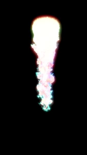 Cometa Brucia Uno Sfondo Nero Fuoco Sferico Viola Con Coda — Video Stock