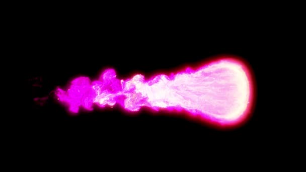 Komet Terbakar Pada Latar Belakang Hitam Api Ungu Sferis Dengan — Stok Video