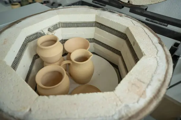 Piatti Ceramica Forno Speciale Scuola Ceramica Fotografia Stock