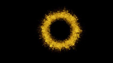 Siyah bir arkaplanda daire şeklinde bir patlama. 3 Boyutlu Hazırlama