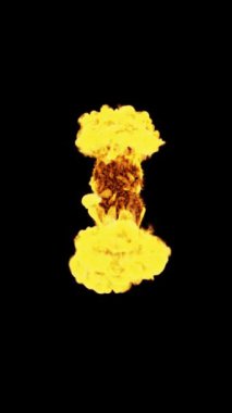 Kuyruklu yıldız siyah bir arkaplanda yanar. Kuyruklu küresel ateş. Dikey video