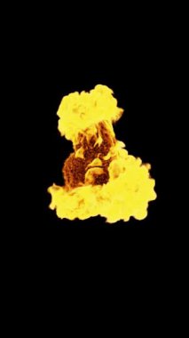 Kuyruklu yıldız siyah bir arkaplanda yanar. Kuyruklu küresel ateş. Dikey video